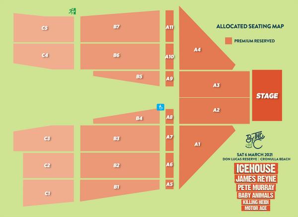 By the C Cronulla seating map