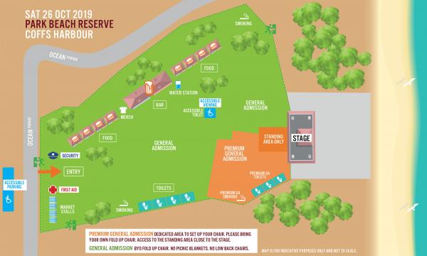 Jimmy Barnes Park Beach Reserve Coffs Harbour venue map3